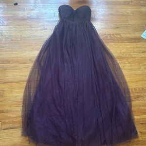 Jenny Yoo Strapless Tulle Purple Evening Gown